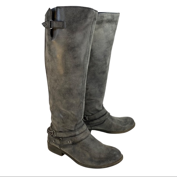 Madden Girl Charcoal Caanyon Boots Knee High - Picture 2 of 14